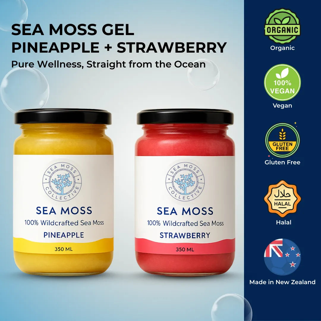 Sea Moss Gel – Pineapple + Strawberry (Bundle)