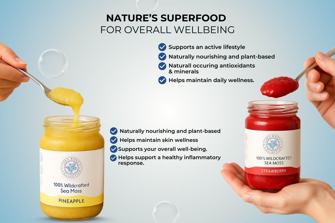Sea Moss Gel – Pineapple + Strawberry (Bundle)