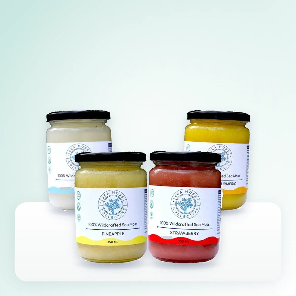Sea Moss Gels – Gold, Pineapple, Strawberry, Ginger & Turmeric