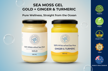 Sea Moss Gel – Gold + Ginger & Turmeric (Bundle)