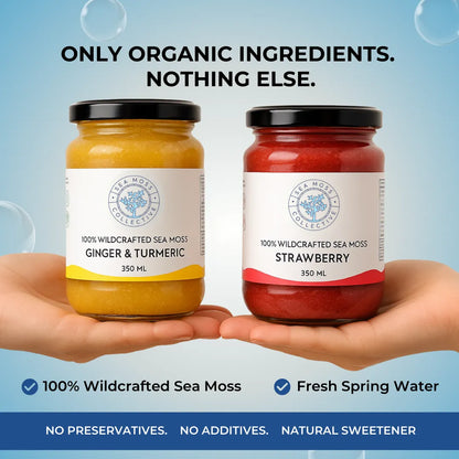 Sea Moss Gel – Ginger & Turmeric + Strawberry (Bundle)