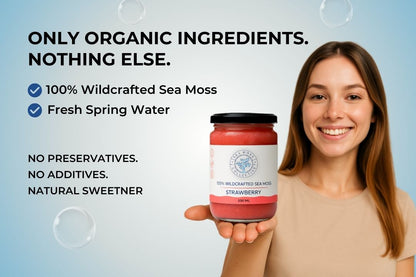 Organic Sea Moss Gel - Strawberry (350ml)