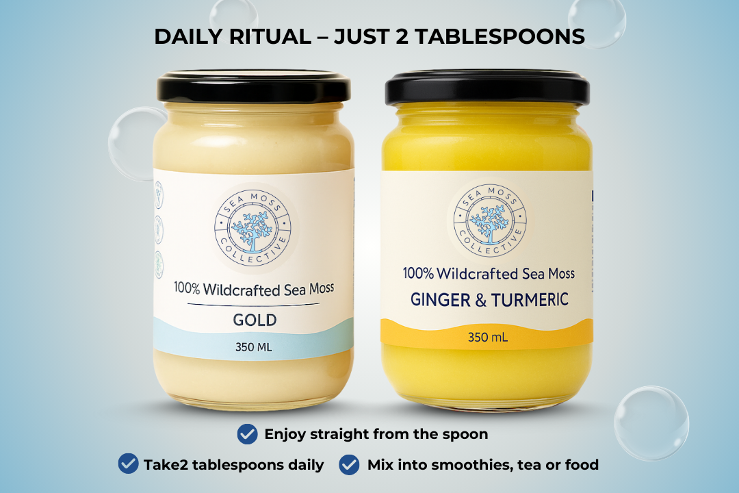Sea Moss Gel – Gold + Ginger & Turmeric (Bundle)