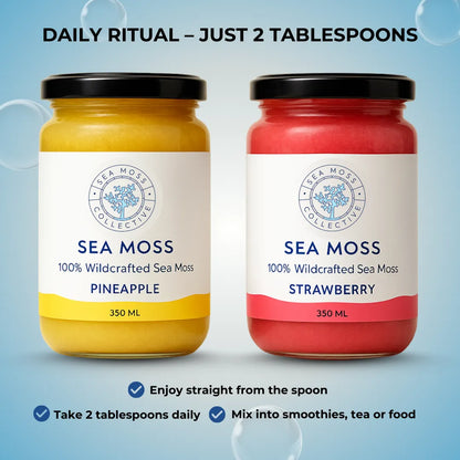 Sea Moss Gel – Pineapple + Strawberry (Bundle)