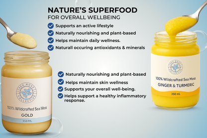 Sea Moss Gel – Gold + Ginger & Turmeric (Bundle)