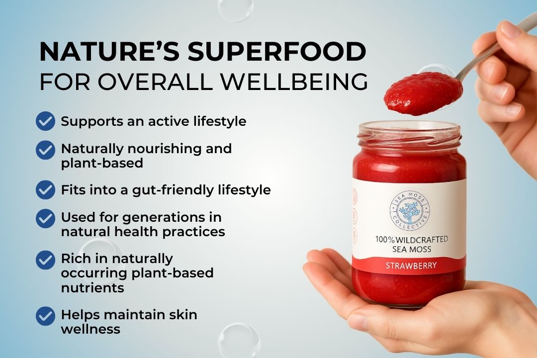 Organic Sea Moss Gel - Strawberry (350ml)