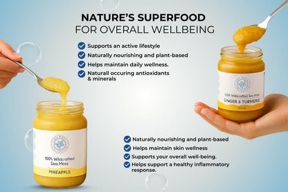 Sea Moss Gel – Ginger & Turmeric + Pineapple (Bundle)