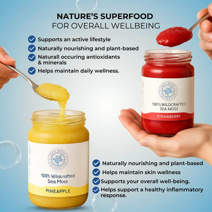 Sea Moss Gel – Pineapple + Strawberry (Bundle)