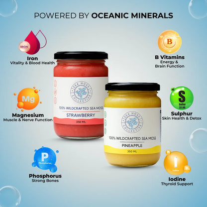 Sea Moss Gel – Pineapple + Strawberry (Bundle)