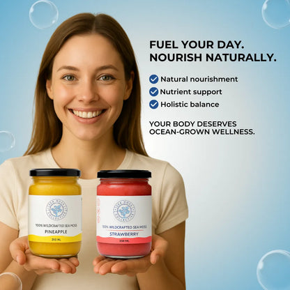 Sea Moss Gel – Pineapple + Strawberry (Bundle)
